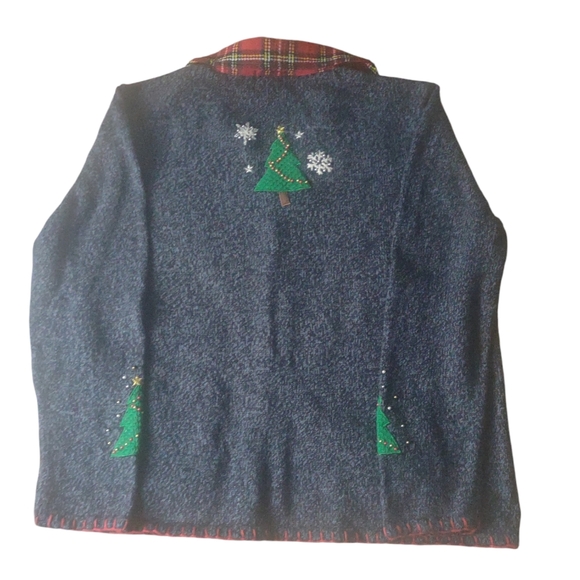 Designers Originals sweater women's vintage cardigan Christmas holiday Blue - Picture 6 of 8